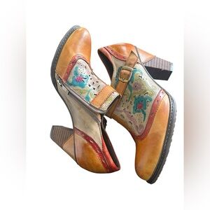 L’ARTISTE Spring Step Leather Ankle Pump Boot Miso Art Wear Western size 39.